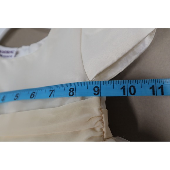 Blueberi Boulevard Baby Girls Fit-and-Flare Satin and Tulle Dress - Champagne - Picture 6 of 8